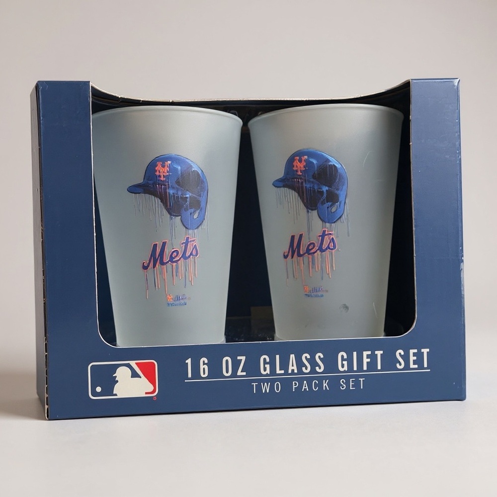MLB Mets Blue Glass Set